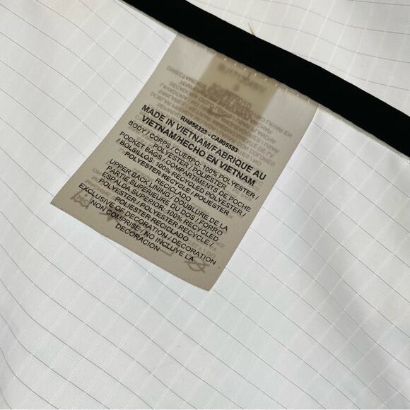 NEW NIKE Black White Colorblock Solid Windbreaker Jacket Hoodie Hood Pockets S - Picture 7 of 10